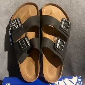 Birkenstock Men’s Arizona Sandals Oiled Leather Black Size 10 US